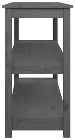 Mesa consola 110x40x74 cm madeira de pinho maciça cinzento