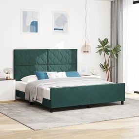 estrutura de cama vidaXL verde escuro 180x200 cm veludo
