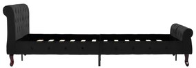 Estrutura de cama 140x200 cm veludo preto