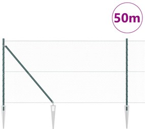 Cerca Hexagonal vidaXL Verde 1,4x50 m Aço