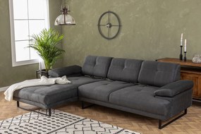 Sofá de Canto Mustang – Antracite – 174 x 314 cm