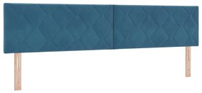 Cama Box Spring vidaXL com Colchão Azul Escuro 200x200 cm Veludo