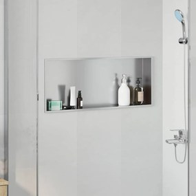vidaXL Nichos de Chuveiro Prateado 75 x 30 x 9.5 cm Aço inoxidável