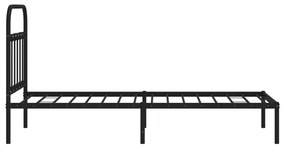 Estrutura de cama com cabeceira 90x190 cm metal preto