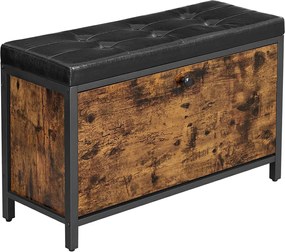 Banco sapateira 80 x 30 x 51 cm castanho vintage-preto