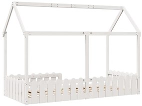 Cama infantil formato de casa 90x200 cm pinho maciço branco