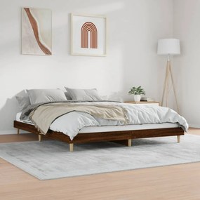 Estrutura cama s/ colchão derivados madeira carvalho castanho