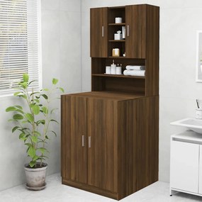 815947 vidaXL Armário p/ máquina de lavar 70,5x25,5x90 cm carvalho castanho