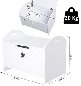 Design da caixa de armazenamento do organizador de brinquedos para crianças com segurança de amplo espaço 62x40x46.5cm 11kg