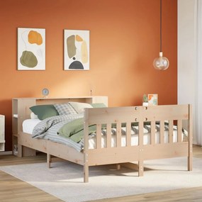 Cama com estante sem colchão 160x200 cm pinho maciço