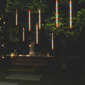 vidaXL Luzes meteoro 8 pcs 50 cm 288 luzes LED int./ext. colorido