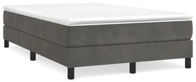 Cama boxspring com colchão 120x190 cm veludo cinzento-escuro