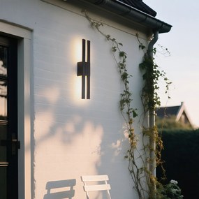 Candeeiro de parede exterior moderno preto com LED 2-luzes IP54 - Jamal