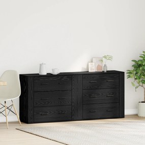 vidaXL Buffets 2 pcs Carvalho Preto Madeira Engenheirada