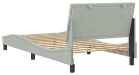 Estrutura de cama sem colchão 100x200 cm veludo cinzento-claro