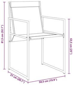 Cadeiras de jardim 4 pcs aço e textilene preto