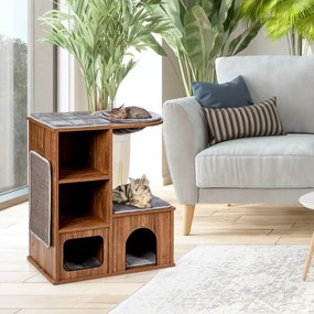 Torre moderna para gatos com arranhadores de plataforma para gatinhos e gatos