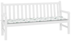 Almofada de Banco de Jardim com Padrão de Folhas - 180x50x4 cm, Feita