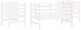 3 pcs conjunto lounge de jardim madeira de pinho maciça branco
