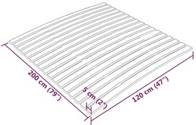 Estrado de ripas com 17 ripas 120x200 cm