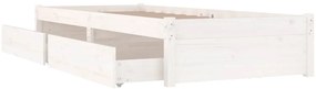 Estrutura de cama c/ gavetas 100x200 cm branco