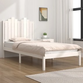 vidaXL Estrutura de cama 90x200 cm pinho maciço branco