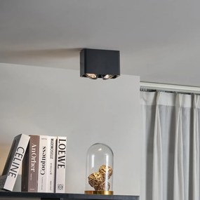 Foco de superfície de design preto GU10 70mm 2-luzes giratório e inclinável - Vox