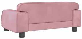 Sofá infantil 70x45x30 cm veludo rosa