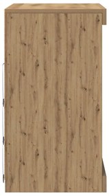 Sideboard vidaXL com Luzes LED Carvalho Artisan 60,5x37x67 cm