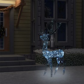 Rena decorativa de Natal 140 LEDs 120 cm acrílico branco frio