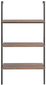 Unidade 3 prateleiras 64x35x120,5 cm castanho-escuro e preto