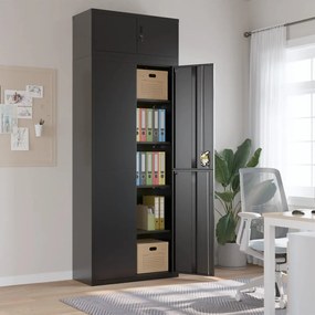 vidaXL Arquivador 90x40x240 cm aço preto