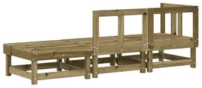 3 pcs conjunto lounge de jardim madeira de pinho impregnada