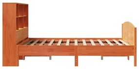 Cama com estante sem colchão 140x190 cm pinho maciço