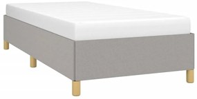 Estrutura de cama sem colchão 100x200 cm tecido cinzento-claro
