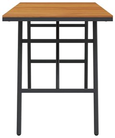 Mesa de Jantar - Preto, 110x55x62 cm, Feita de Madeira de Acácia Sólid