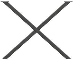 Pés para mesa de jantar em formato de X, 2 peças, antracite, 90x (72-7