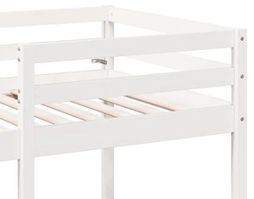 Cama alta c/ secretária/cadeiras 90x190 cm pinho maciço branco