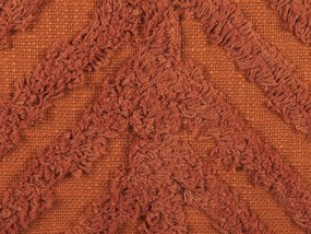 Almofada decorativa tufada em algodão laranja 45 x 45 cm LEWISIA Beliani