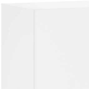6 pcs móveis de parede p/ TV derivados de madeira branco