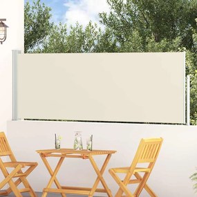 48371 vidaXL Toldo lateral retrátil para pátio 100x300 cm creme