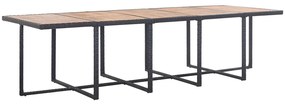 15 pcs conjunto jantar exterior com almofadões vime PE preto