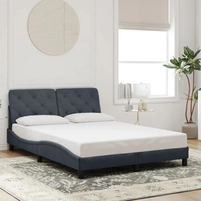 Estrutura de cama sem colchão 140x200 cm veludo cinzento-escuro