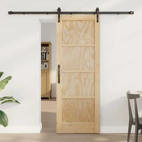 vidaXL Porta Deslizante com Hardware 'ORKDAL'em Madeira Sólida de Pinus.