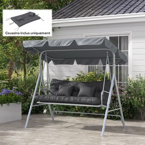 Conjunto de 4 almofadas de exterior para baloiço de jardim (NÃO INCLUÍDO) composto por 1 almofada de assento, almofadas de encosto e 2 almofadas de ca