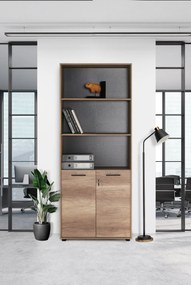 Estante "Noceto" - Nogueira Clara - 72x187x34cm - Design Moderno