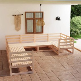 vidaXL 8 pcs conjunto lounge de jardim pinho maciço