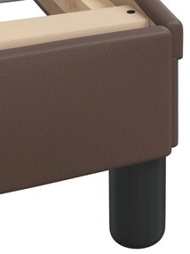 Estrutura cama c/ cabeceira 140x200cm couro artificial castanho
