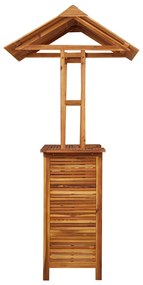Mesa de bar exterior c/ telhado 113x106x217 cm acácia maciça