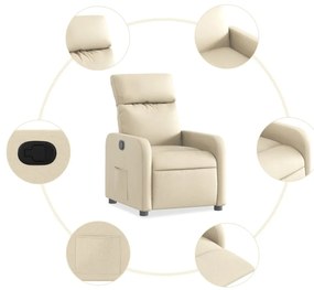 Poltrona reclinável tecido cor creme